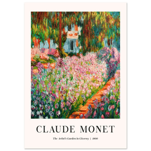 Artfulprints Poster met Lijst Claude Monet – The artist’s garden in Giverny III   - 70x100 cm - Meerkleurig