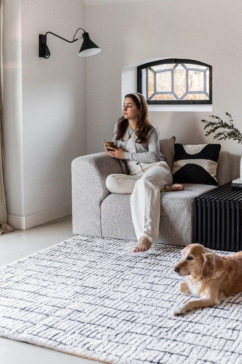 Interieur05 Vloerkleed Rectangle Creme wit/Zwart - 200 x 290 cm - vtwonen shop