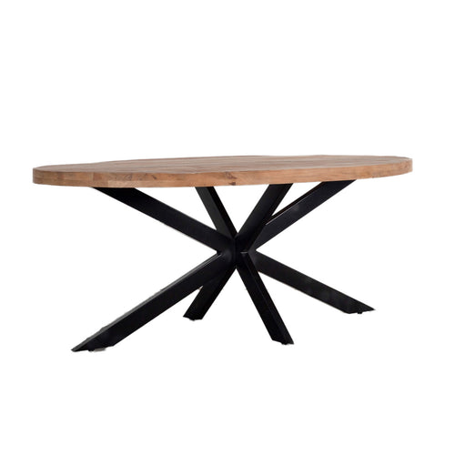 Giga Meubel Eettafel Mansour - Naturel Hout - 180x100x76cm