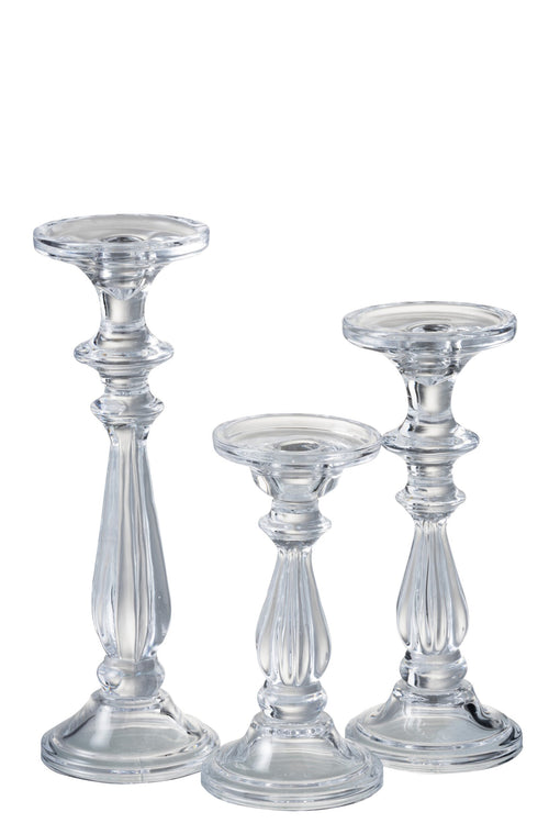 J-Line kandelaar Tibo - glas - transparant - large