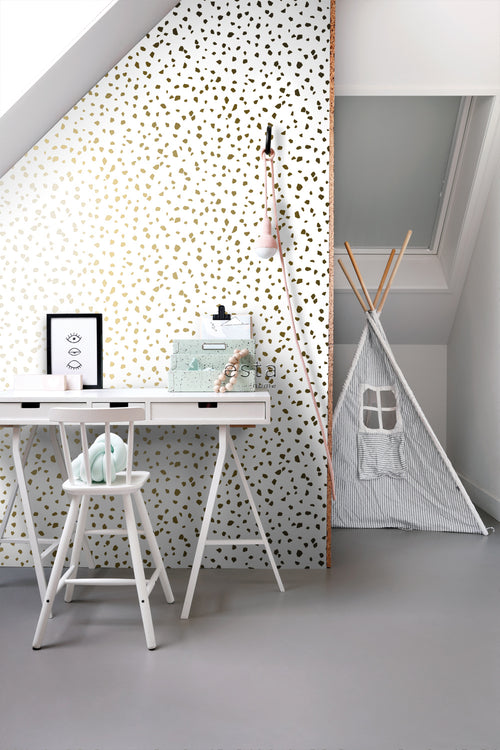 ESTAhome behang terrazzo wit en goud - 0,53 x 10,05 m - 139133 - vtwonen shop