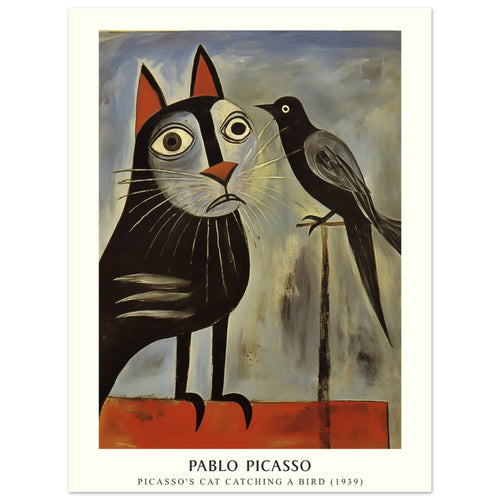 Artfulprints  Pablo Picasso - Picasso's cat catching a bird   poster 30x40 cm - vtwonen shop