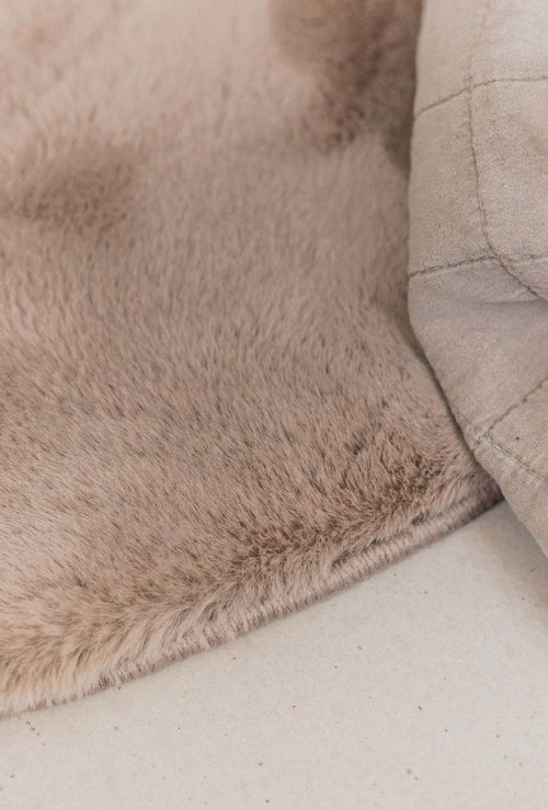 Interieur05  vloerkleed Lux -rond -zacht hoogpolig- beige / taupe - 200 x 200 cm
