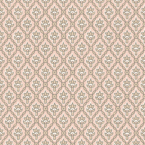 ESTAhome behang vintage bloemen licht roze en beige - 50 x 900 cm - 132013
