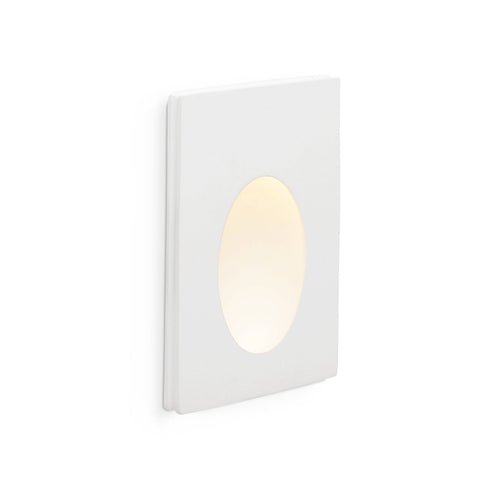 Faro Plas-1 - LED 1 Light Indoor Wandinbouwlamp Wit Gips