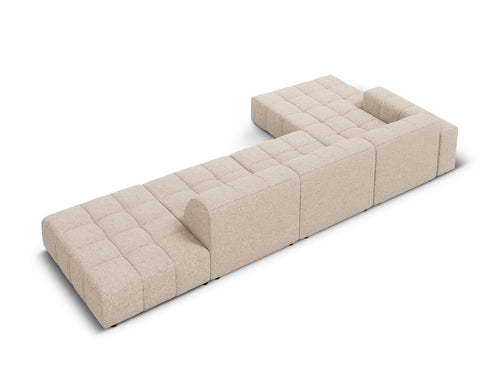 Cosmopolitan Design linker hoekbank Chicago 5-zits, chenille beige - 167x348x78cm