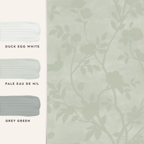 Laura Ashley Vliesbehang - Eglantine Silhouette Eau de Nil - 10mx52cm - vtwonen shop