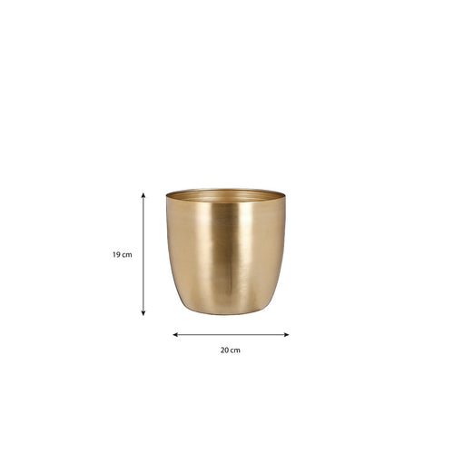 Mica Decorations Alano Bloempot - H19 x Ø20 cm - Metaal - Goud