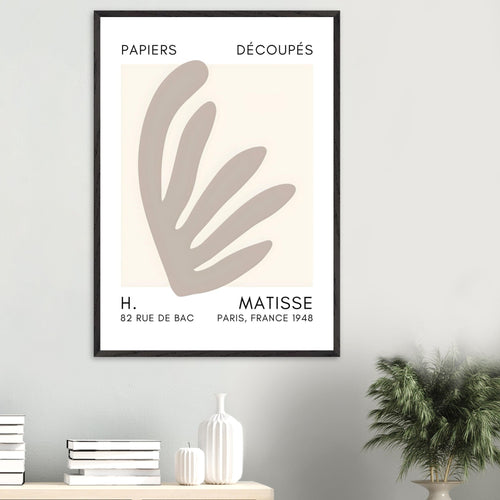 Artfulprints Poster Matisse – Aquatic impression grey   - A4 21x29.7 cm - Grijs