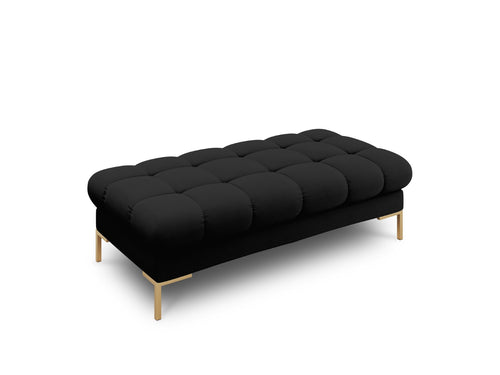 Cosmopolitan Design Bank Bali 2-zits, structurele stof, zwart - 62x133x40cm