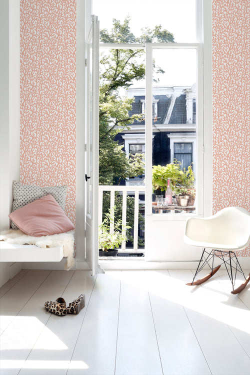 ESTAhome behang koraal terracotta roze en wit - 50 x 900 cm - 131010 - vtwonen shop