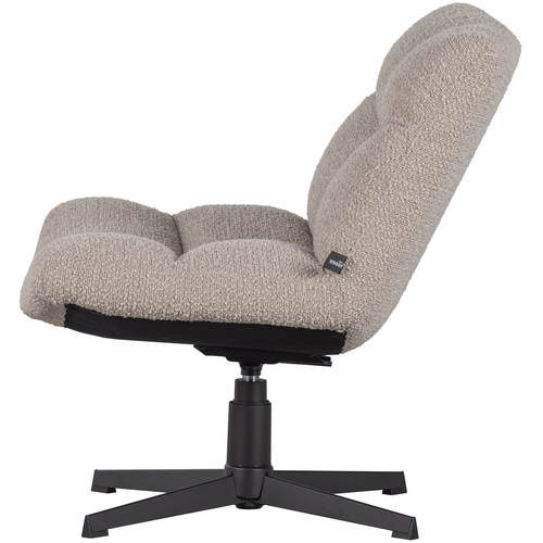 WOOOD draaibare fauteuil Vinny - Boucle - Zand - 80x75x75 - vtwonen shop