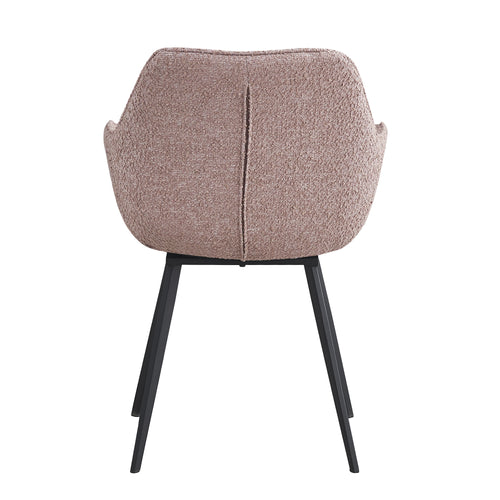 Livingfurn eetkamerstoel Luca boucle Vintage Pink - 2 stuks - vtwonen shop