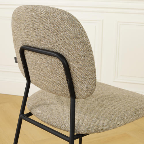 Nolon Jasmijn Eetkamerstoel Taupe Melange - Zwart - vtwonen shop