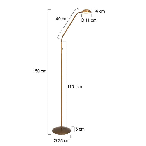 Mexlite vloerlamp - 1 lichts - 45x 180 cm - brons - vtwonen shop