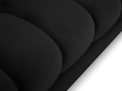 Cosmopolitan Design Panoramische bank Bali 7-zits, flueel, zwart - 185x383x75cm
