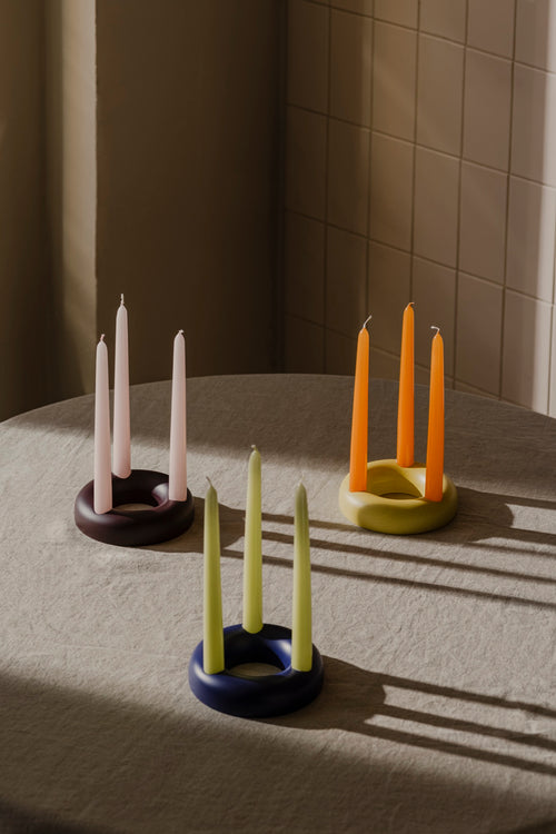 noo.ma LUMS Kaarsenhouders - Yellow Mellow - vtwonen shop