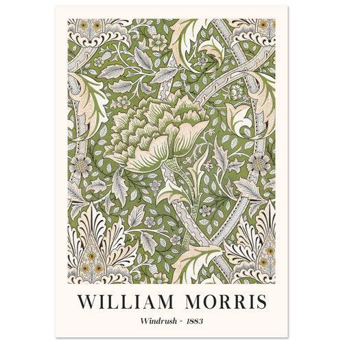 Artfulprints Poster met Lijst William Morris - Windrush 1883   - 50x70 cm - Groen