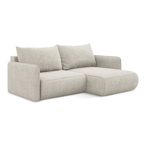LaMiaSofa hoekbank rechts Palermo - chenille stof - zilver - 207x148x86
