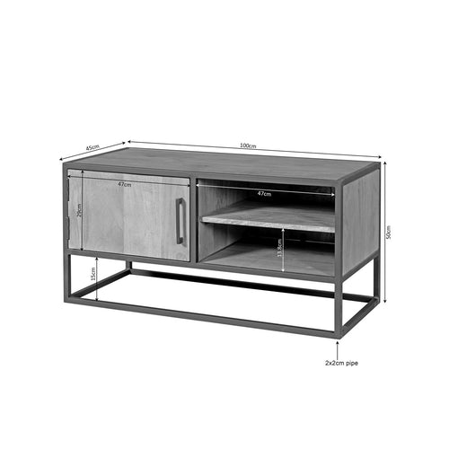 Starfurn Tv-meubel Dakota - Naturel Hout - 100x45x50cm