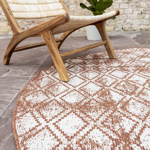 Rond Buitenkleed Frost - Roest - dubbelzijdig - EVA Interior - vtwonen shop