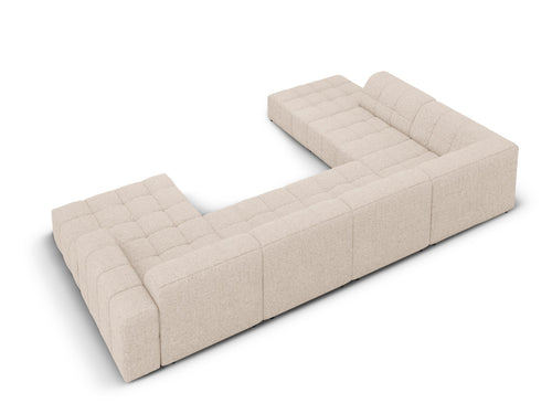 Cosmopolitan Design Panoramische hoekbank links Chicago 7-zits, chenille beige - 263x375x78cm