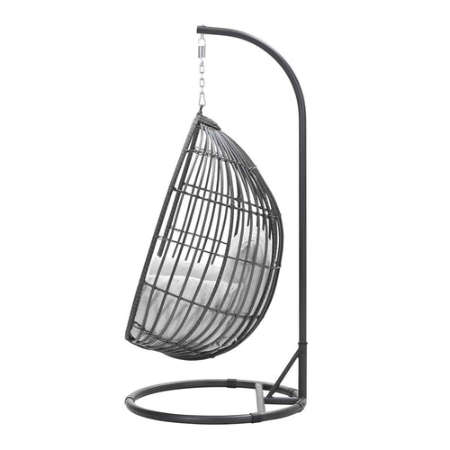 Panama hangstoel - eivorm - carbon black - earl grey - valley sand - vtwonen shop