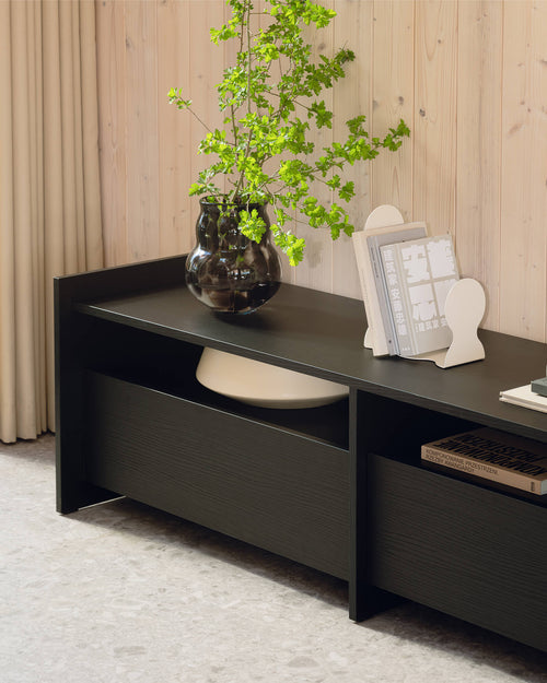 noo.ma Hido TV-meubel 165 cm, Black Oak Melamine