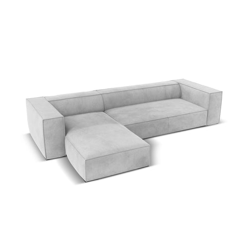 Cosmopolitan Design - Linker hoekbank Turin 5-zits, structurele stof geld - 173x290x68cm