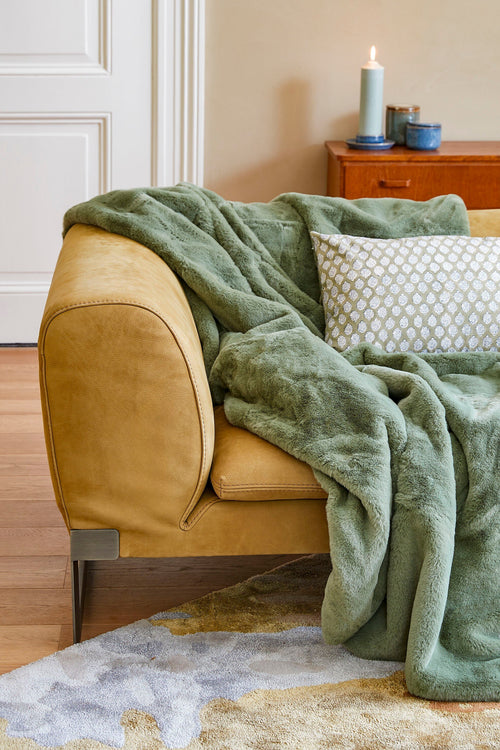 Mica Decorations Bronte Fleece Deken - L200 x B150 cm - Donkergroen