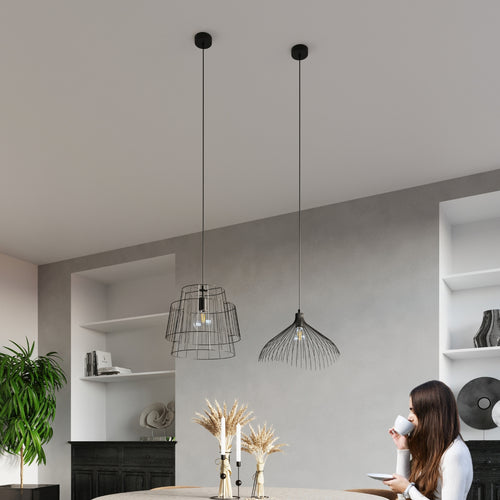 Sollux Lighting Hanglamp GATE zwart - 35x35x130cm