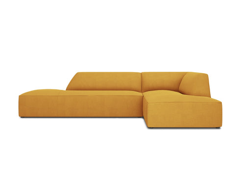 Micadoni rechter hoekbank Ruby 4-zits, structurele stof, geel - 180x273x69cm