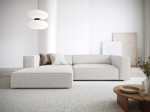 Cosmopolitan Design linker hoekbank Arendal 3-zits, chenille, lichtgrijs - 166x224x70cm