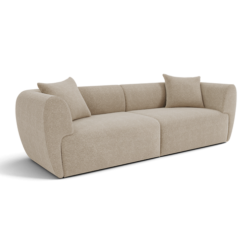 Sia Home - Rechte bank CÔME - Fluweel met structuur - Beige - 230cm - vtwonen shop