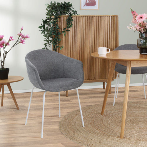 Nolon Nora-Otis Eetkamerstoelen Set van 2 - Donkergrijs - Witte Poten - vtwonen shop