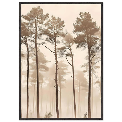 Artfulprints Poster met Lijst Boho – Silent woods   - 70x100 cm - beige