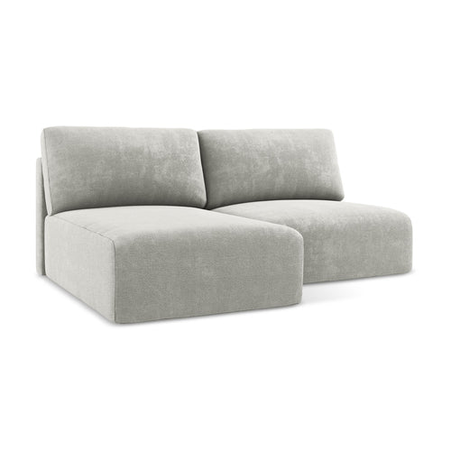 LaMiaSofa hoekbank links Ostia - chenille stof - lichtgrijs - 210x149x79
