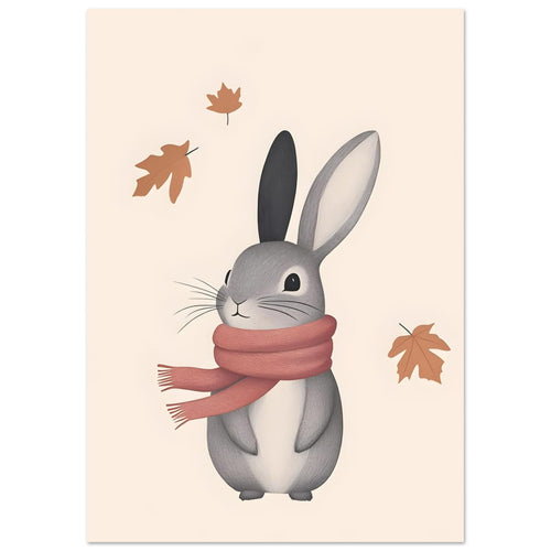 Artfulprints  Konijn met sjaal   poster A4 21x29.7 cm - vtwonen shop