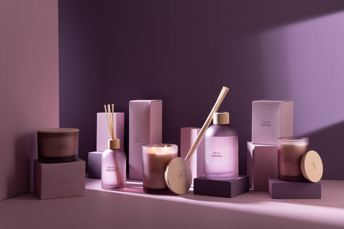 J-Line geurolie + stokjes Accords Essentiels - Figue Frivole - paars - 550 ml - vtwonen shop