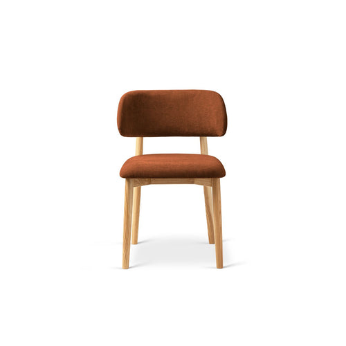 Set van 2 stoelen Evan chenille oranje - 51x49.5x77cm