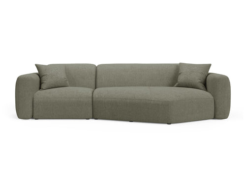 Cosmopolitan Design Modulaire hoekbank rechts Strino 3-zits, structurele stof donker olijfgroen - 136x308x78cm