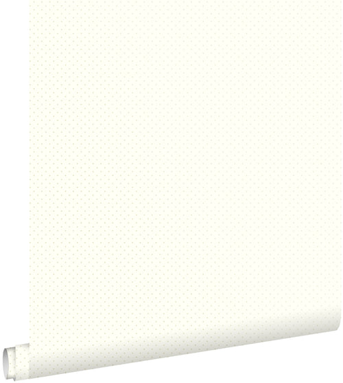 ESTAhome behang kleine stipjes gebroken wit en zilver - 53 cm x 10.05 m - 137315