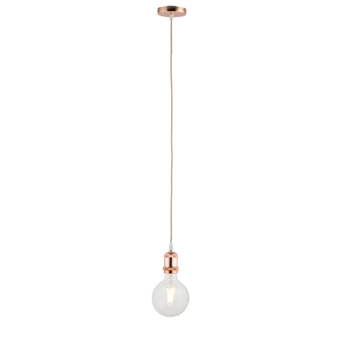 Lighto | Pendel Rosé Goud | Inclusief Lichtbron Helder | Vintage | 1.5m Snoer | Met Plafondkap - vtwonen shop