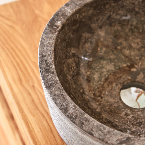 Tikamoon Marmeren waskom in grey ∅ 40 cm - Grijs