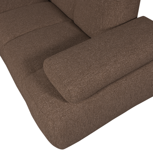 WOOOD hoekbank rechts Mojo - Bouclé - Bruin Melange - 74x310x230