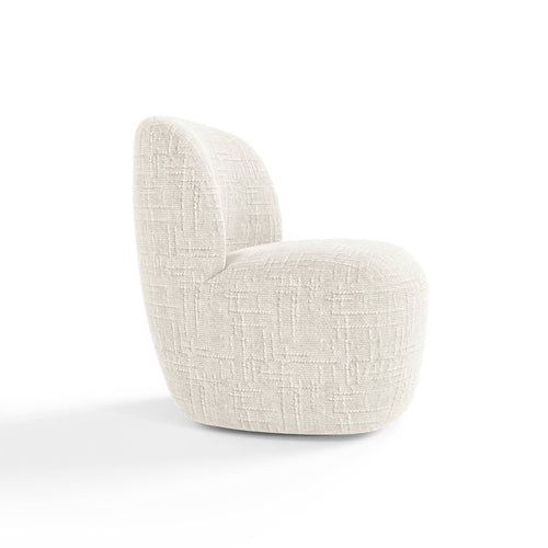 Premium Interiors - Draaibare fauteuil COMI - fluweel weefsel crème 65cm
