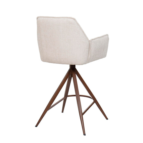 Giga Meubel Barstoel Noa Draaibaar - Beige/Walnoot - Set van 2 - vtwonen shop