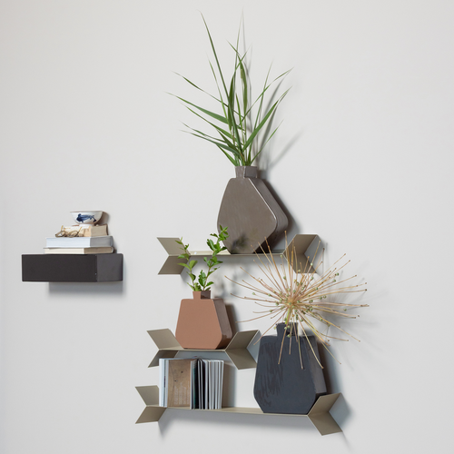WOOOD vaas 31x26 cm Kimi - Metaal - Mokkabruin - 30x26x7