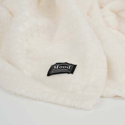 In The Mood Collection Joanne Fleece Plaid - L180 x B130 cm - Polyester - Off White