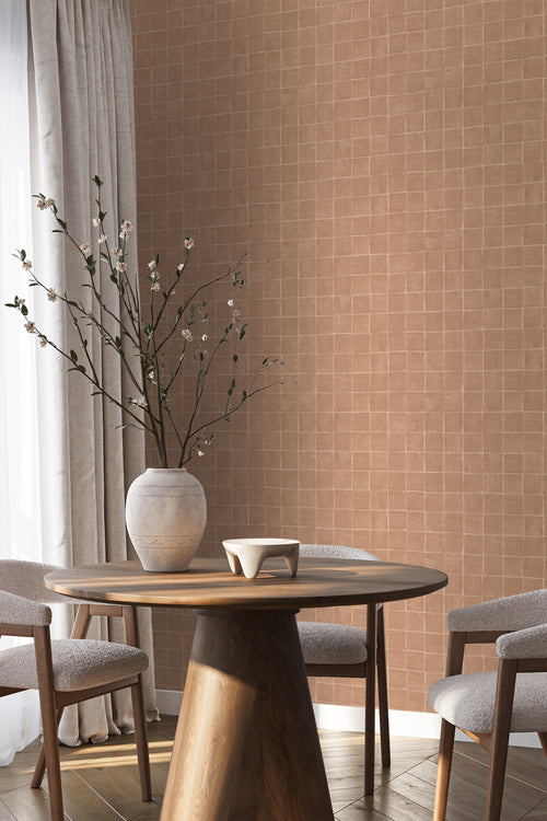 Origin Wallcoverings behang tegelmotief licht terracotta - 50 x 900 cm - 348048 - vtwonen shop